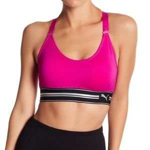 PUMA Pink Seamless Mesh Back Sports Bra